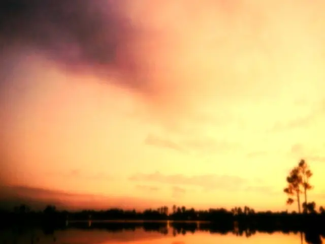 Enigmatic sunrise gracefully illuminating the tranquil lake