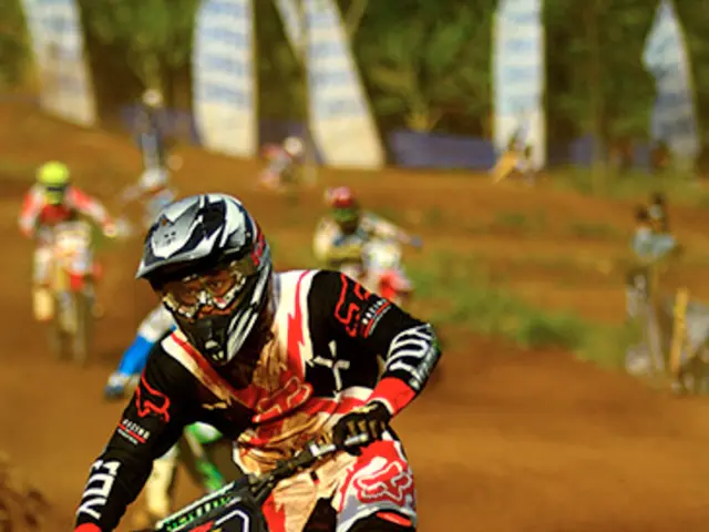 District-level competition for teenage cyclists, held as part of the youth traffic schools, unfolds...