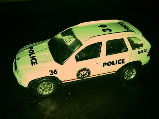 Law enforcement officers intercept a vehicle at Dresden-Neustadt train station.