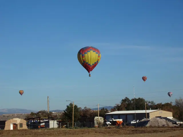 Balloons of vibrant hues floating in the sky above Croatia captured on video.