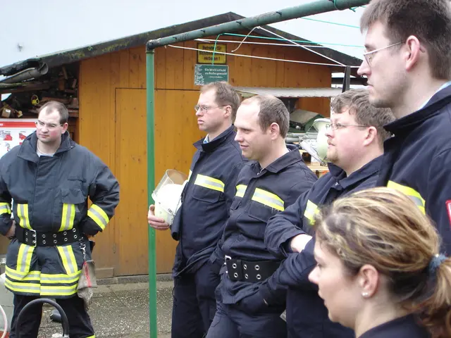 Firefighting crew of Ennepe-Ruhr district operating for seven hours with a workforce of 132...
