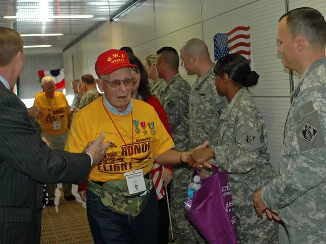 Federal Volunteer Service participants are greeted by Tim Kurzbach at the Town Hall gathering